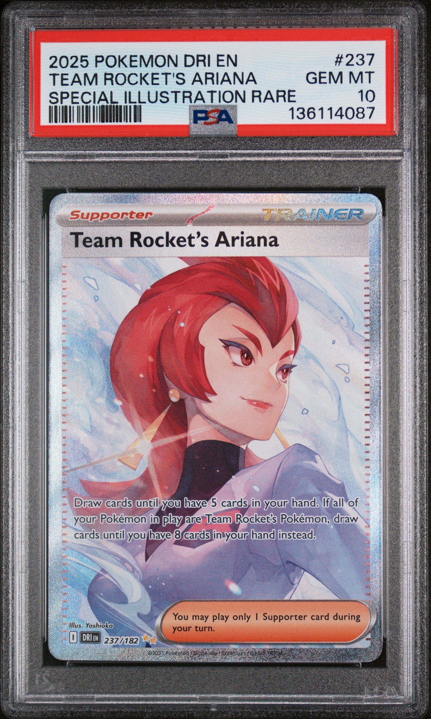 2025 Pokemon Dri En-Destined Rivals Team Rocket's Ariana Special Illustration Rare #237 PSA 10
