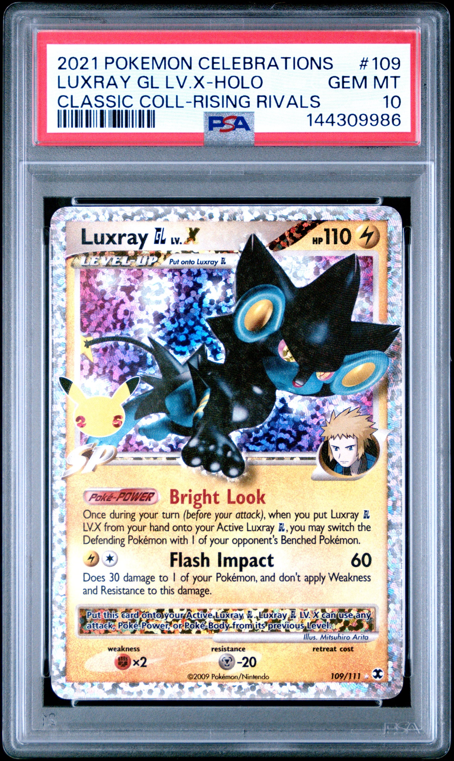 2021 Pokemon Celebrations Classic Collection Luxray Gl Lv.x-Holo #109 PSA 10