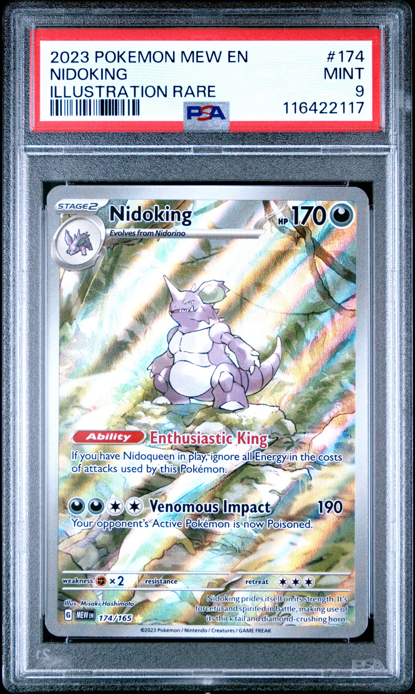 2023 Pokemon Mew En-151 Nidoking Illustration Rare #174 PSA 9
