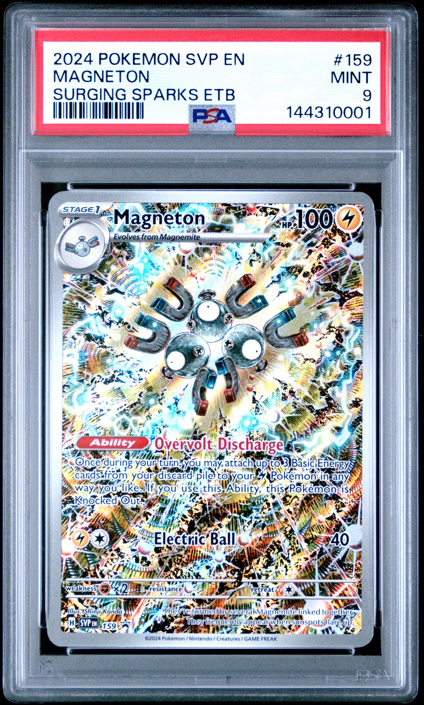 2024 Pokemon Svp En-Sv Black Star Promo Magneton Surging Sparks Elite Trainer Box #159 PSA 9