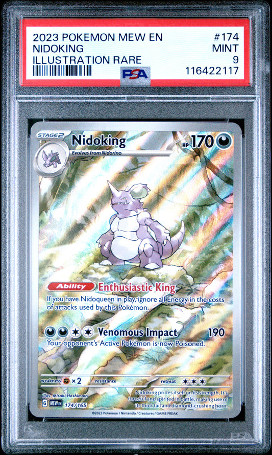 2023 Pokemon Mew En-151 Nidoking Illustration Rare #174 PSA 9
