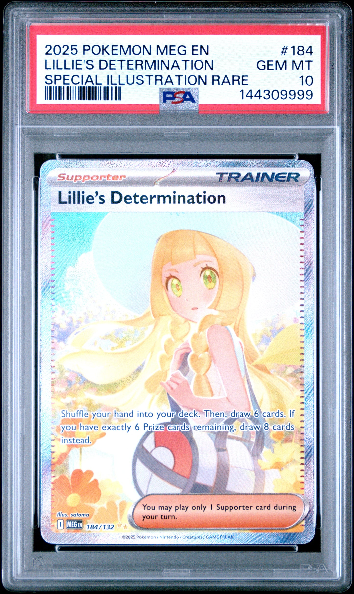 2025 Pokemon Meg En-Mega Evolution Lillie's Determination #184 - PSA 10
