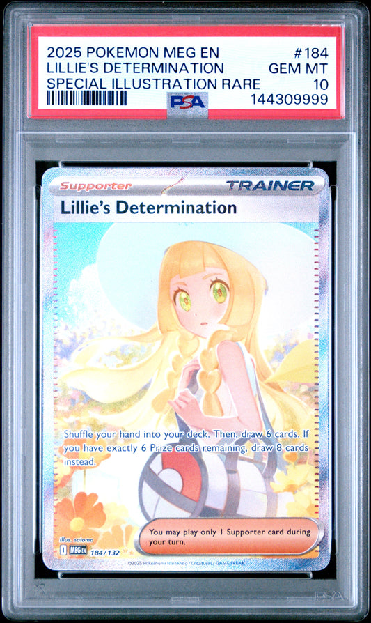 2025 Pokemon Meg En-Mega Evolution Lillie's Determination #184 - PSA 10