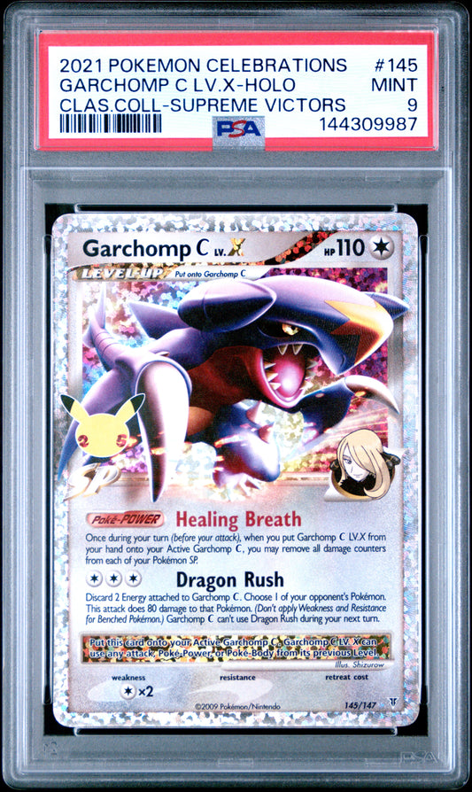 2021 Pokemon Celebrations Classic Collection Garchomp C Lv.x-Holo #145 PSA 9