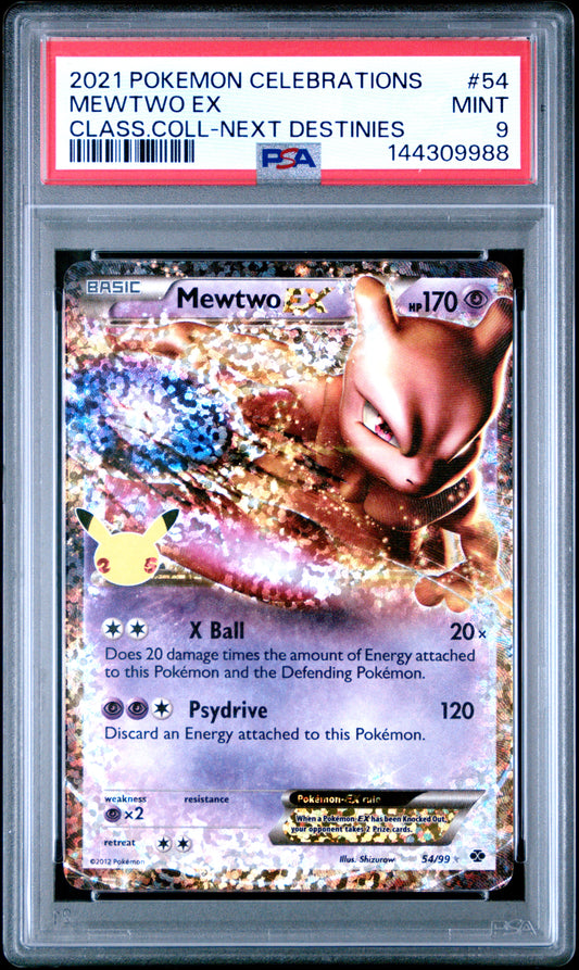 2021 Pokemon Celebrations Classic Collection Mewtwo Ex #54 PSA 9