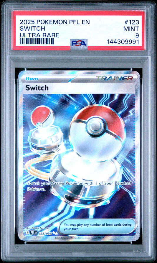 2025 Pokemon Pfl En-Phantasmal Flames Switch Ultra Rare #123 PSA 9